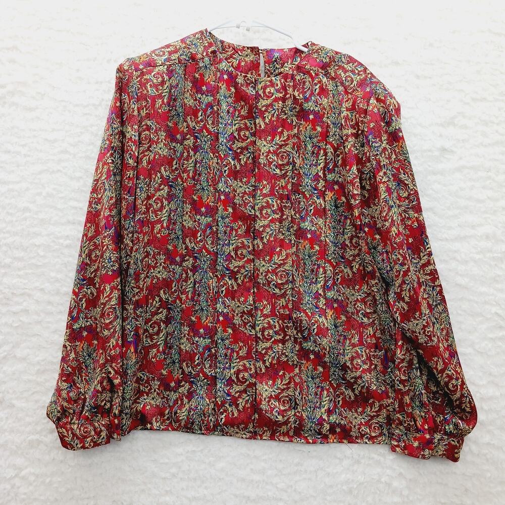 Blouse Baroque Floral Maximalist Vintage Retro Whimsycore Boho Ornate Size 12